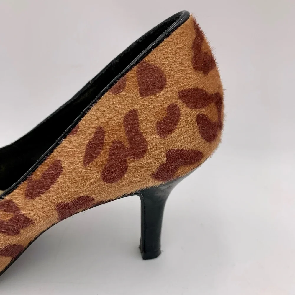 Comfort Plus Predictions Leopard Calf Hair Pointed Toe Stiletto Heels Women 8.5‎
